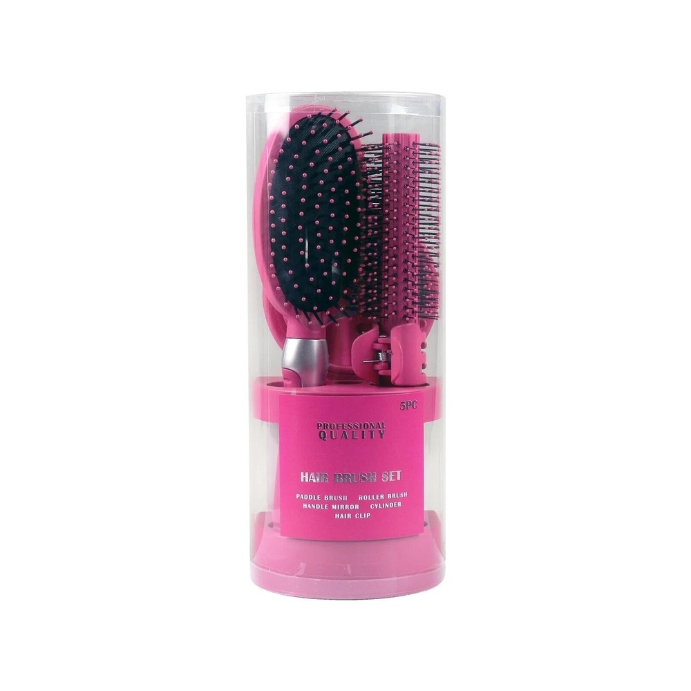 5-Piece Hair Brush Set, Adults and Teens,‎ Pink